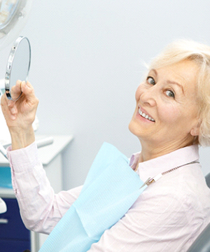 Senior woman in dental chair